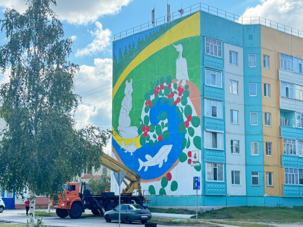 В процессе создания второй в этом году мурал.